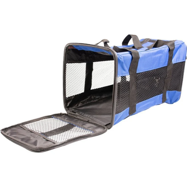 DUVO+ Tiertransporttasche Komfort-Reisetasche für Katzen, wasserfest, blau/schwarz