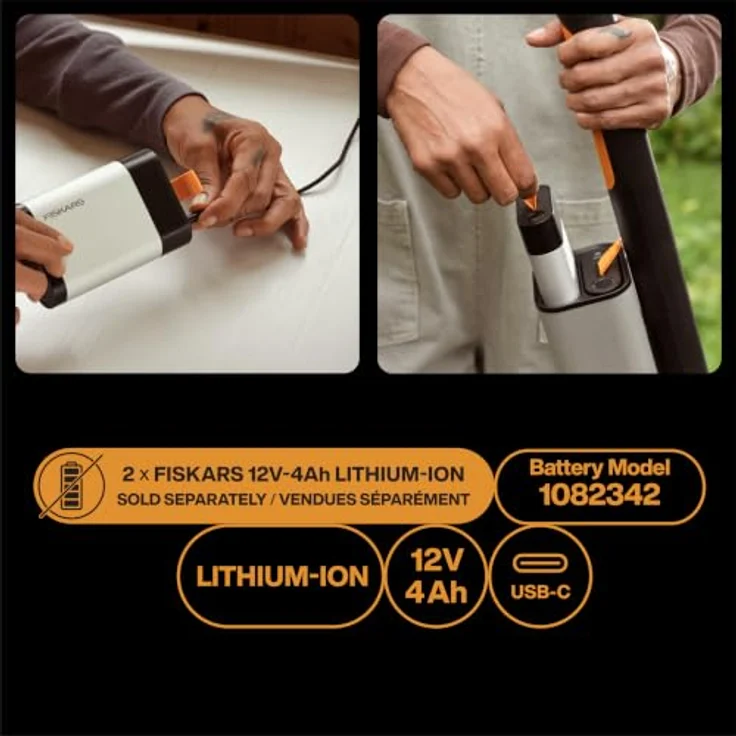 Fiskars Akku-Teleskop-Astschere Bypass, Sologerät für Äste bis 32 mm Durchmesser, ohne Akku und Ladegerät – Bild 4