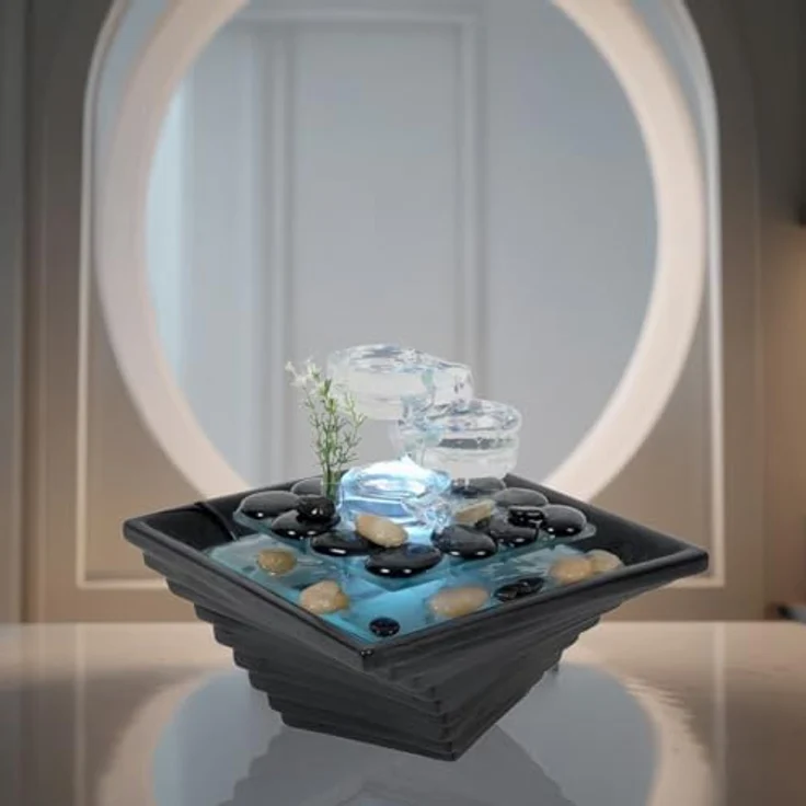 Zen Light scfv16 Himalaya Zimmerbrunnen Schwarz 23 x 23 x 20 cm – Bild 7