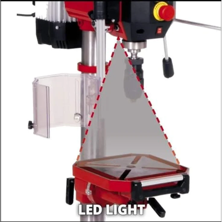 Einhell Säulenbohrmaschine TE-BD 750 E (750 W, 450 - 2500 min-1, stufenlose Drehzahlregulierung, Schnellspannbohrfutter für Bohrer 1-16 mm, MK2-Aufnahme, höhenverstell-, neig- und drehbarer Bohrtisch) – Bild 3