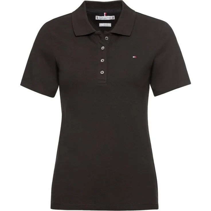 Tommy Hilfiger Poloshirt 1985 SLIM PIQUE POLO SS mit Tommy Hilfiger Logo-Flag, schmal geschnitten, elastisch, vielseitig kombinierbar - blau