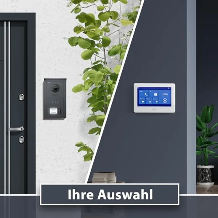 Goliath Intercom Video-Türsprechanlage Basic-Line, 7 Zoll Monitor in Weiß/Schwarz, 2-Draht Technologie, HD Kamera, für 2-Familienhaus, erweiterbar, App-fähig – Bild 4
