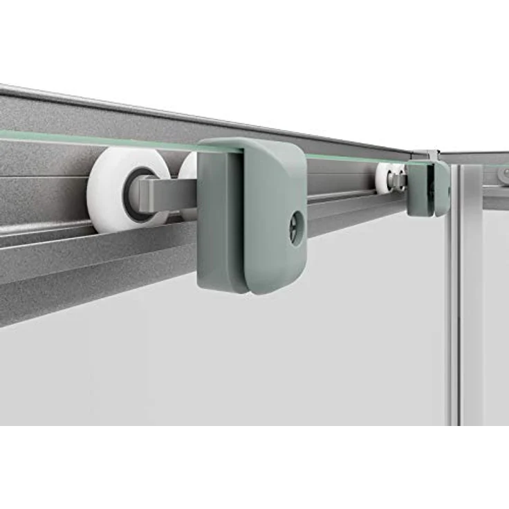 Schulte Duschkabine Corner, Eckeinstieg mit Schiebetüren, 4mm ESG Sicherheitsglas, Höhe: 180 cm, 75 x 80 cm, Silberfarben, Klar hell – Bild 6