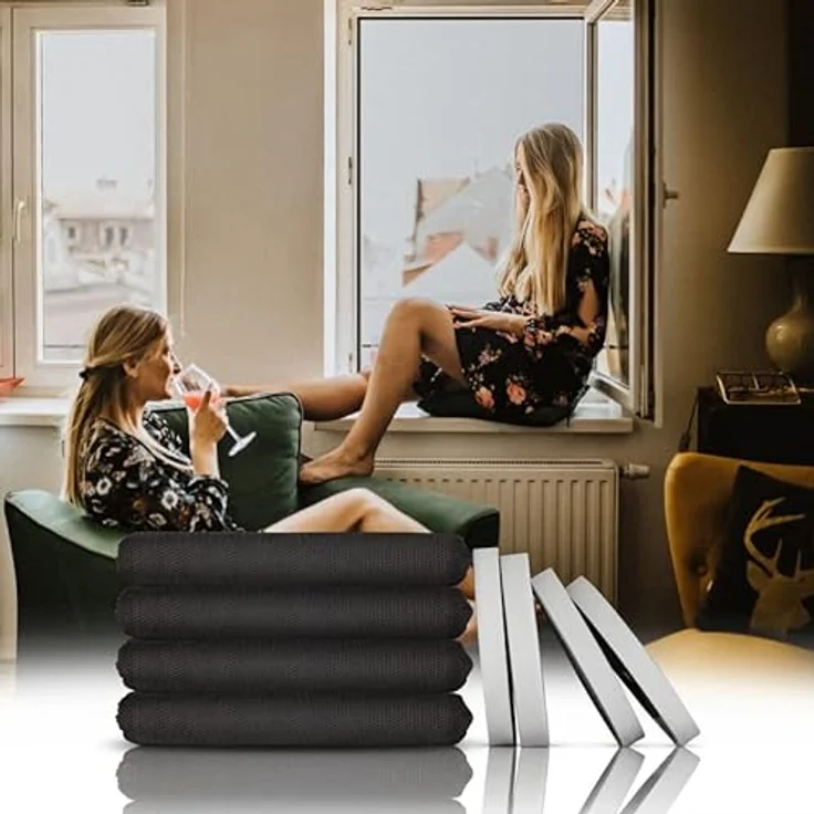 4er Pack Fliegengitter für Fenster - Mückennetz 130cm x 150cm (zuschneidbar), Insektenschutz mit starken selbstklebenden Klettband – Bild 1