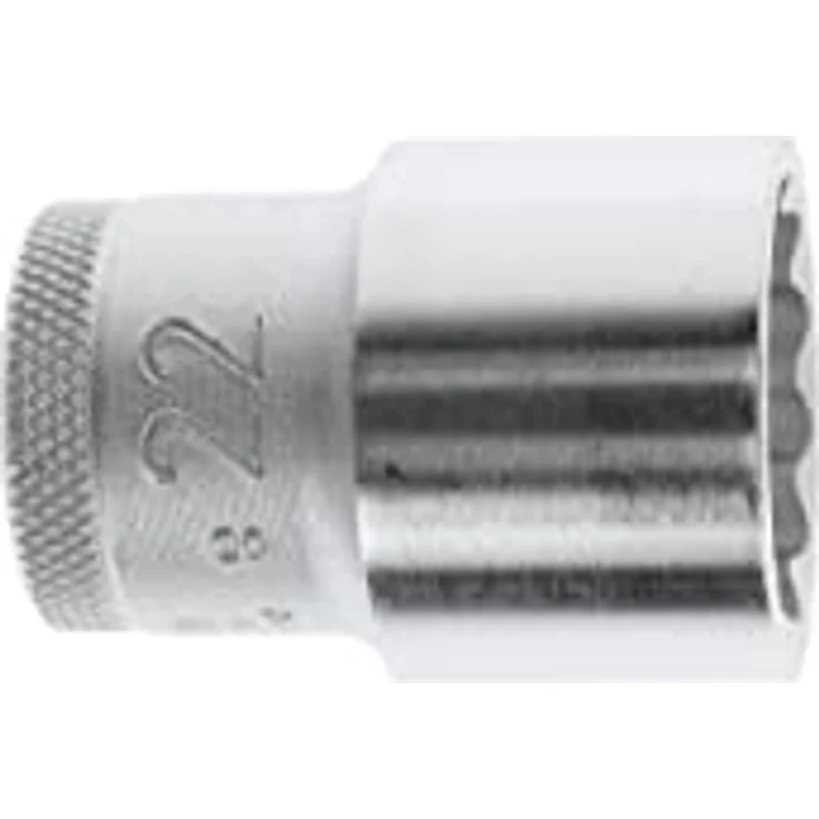 Gedore Bit- und Steckschlüsselset D 19 1/2″ 12-kant SW 22 mm, verchromter Steckschlüsseleinsatz – Bild 5