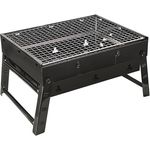 35x27x20 cm Holzkohlegrill Tragbar, Klappgrill, tragbarer Koffergrill, BBQ Faltgrill für Camping, Picknicks, Urlaub, Strandpartys und andere Outdoor-Aktivitäten, Reisegrill, Koffergrill