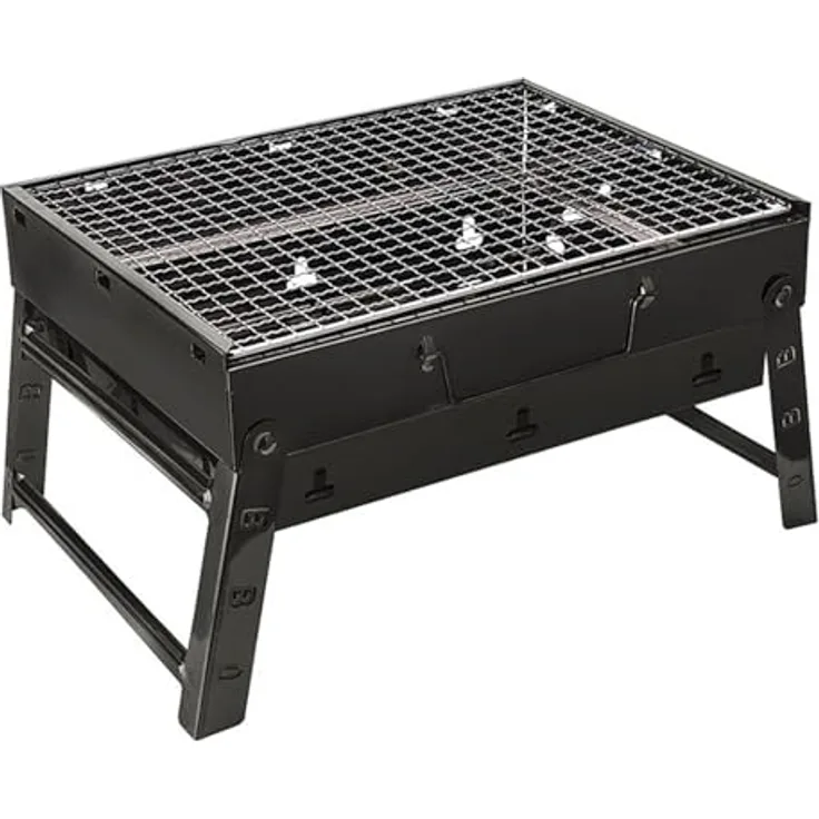 35x27x20 cm Holzkohlegrill Tragbar, Klappgrill, tragbarer Koffergrill, BBQ Faltgrill für Camping, Picknicks, Urlaub, Strandpartys und andere Outdoor-Aktivitäten, Reisegrill, Koffergrill