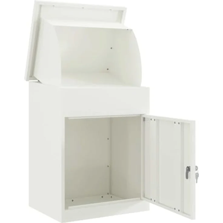 vidaXL Briefkasten, Stahl-Postkasten in Weiß, 47,5 x 38 x 59 cm, wasserdicht und robust – Bild 9