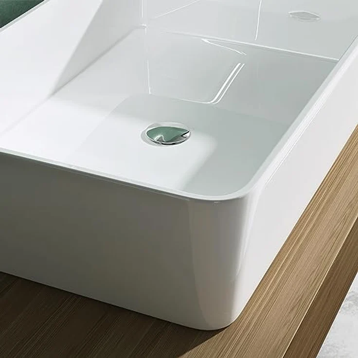 Mai & Mai Aufsatzwaschbecken BTH: 60x40x15cm in Weiß glänzend aus Mineralguss - Robust und leicht zu reinigen – Bild 5