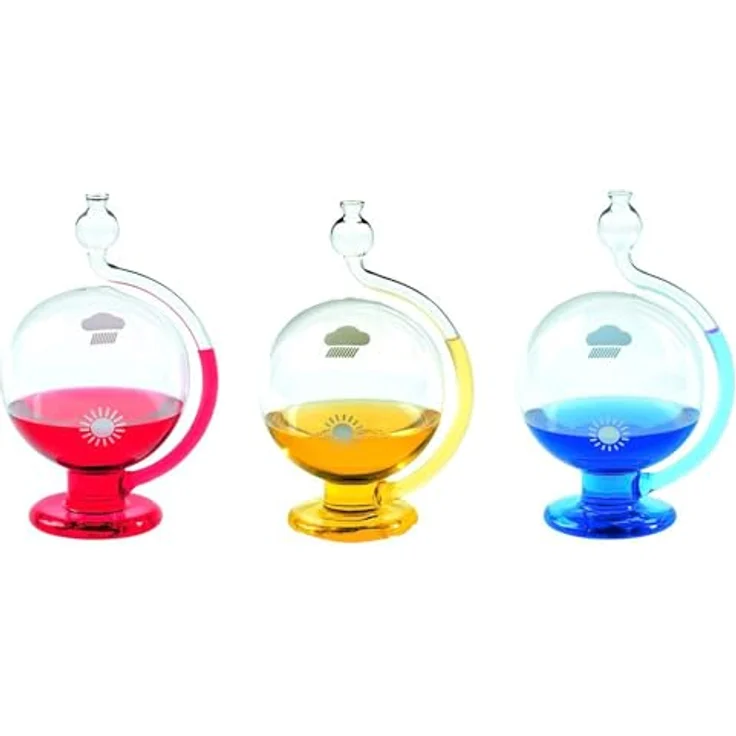 TFA Dostmann GOETHE Barometer Wetterkugel, transparentes Glas, lokale ...