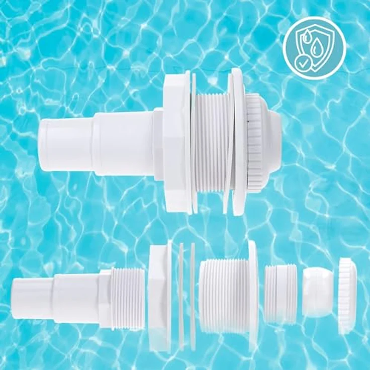 Amapool Einströmdüse 14 cm, verstellbare Einlaufdüse für Pool mit 38/32 mm Schlauchtülle, schwenkbarer Düsenkopf, tropfsicher mit Silikon-Dichtungen – Bild 4