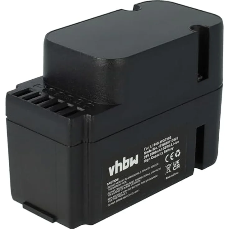 Vhbw Akku kompatibel mit Worx Landroid WG791, WG791E.1, WG791W, WG792, WG792E, WG792E.1, WG794, WG796E, 2000mAh, 28V, Li-Ion, schwarz