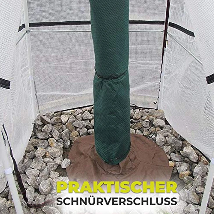 Bio Green Stammschutz für Palmen und Bäume | schützt vor Wind, Regen, Feuchtigkeit, Schnee und Frost | atmungsaktiver Vliesmantel für Stämme bis Ø 35 cm | 150 cm hoch – Bild 4