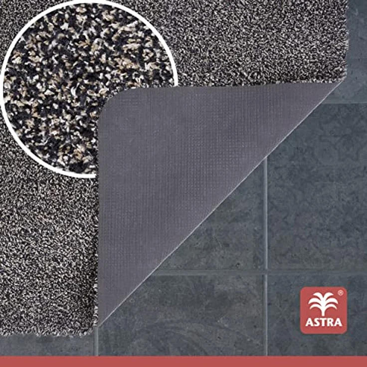 ASTRA waschbare Fußabtreter Baumwolle – saugstarke Fußmatte Entra – rutschfeste Matte – (75 x 130 cm – anthrazit) - Preisvergleich – Bild 5