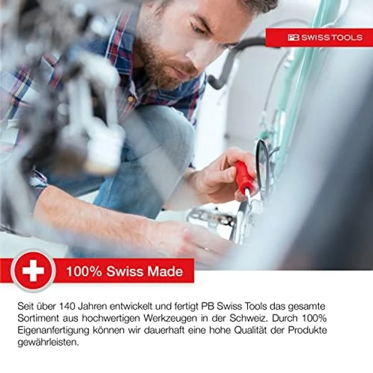 PB Swiss Tools Ratschenschraubendreher PB 6510.R-100 | 100% Swiss Made | 10-in-1 Tool mit 10 Precision Bits Schlitz/Kreuzschlitz Pozidriv/Torx/Innensechskant – Bild 4