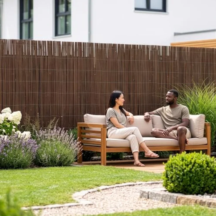 casa.pro Weidenmatte Hyssna 180 x 500 cm, Natürlicher Sichtschutz für Gartenzaun, Pflegeleicht und langlebig – Bild 4