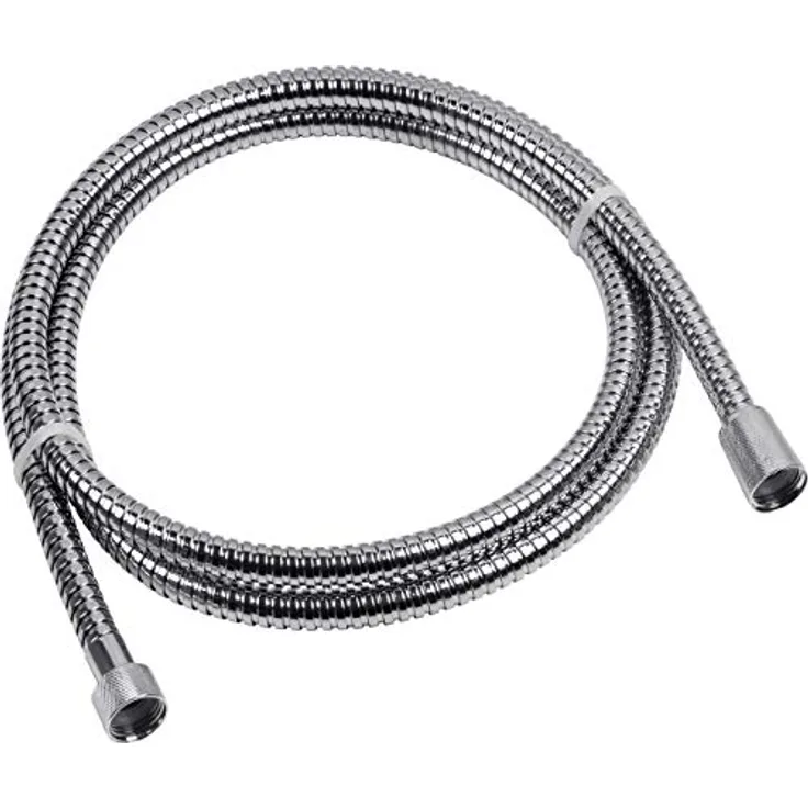 Cornat Brauseschlauch - 200 cm Länge - Metall verchromt - Extrem Belastbar - 1/2 Zoll Anschluss geeignet für Armaturen & Brausen / Duschschlauch / Ersatzschlauch für Dusche & Badewanne / TECB3361