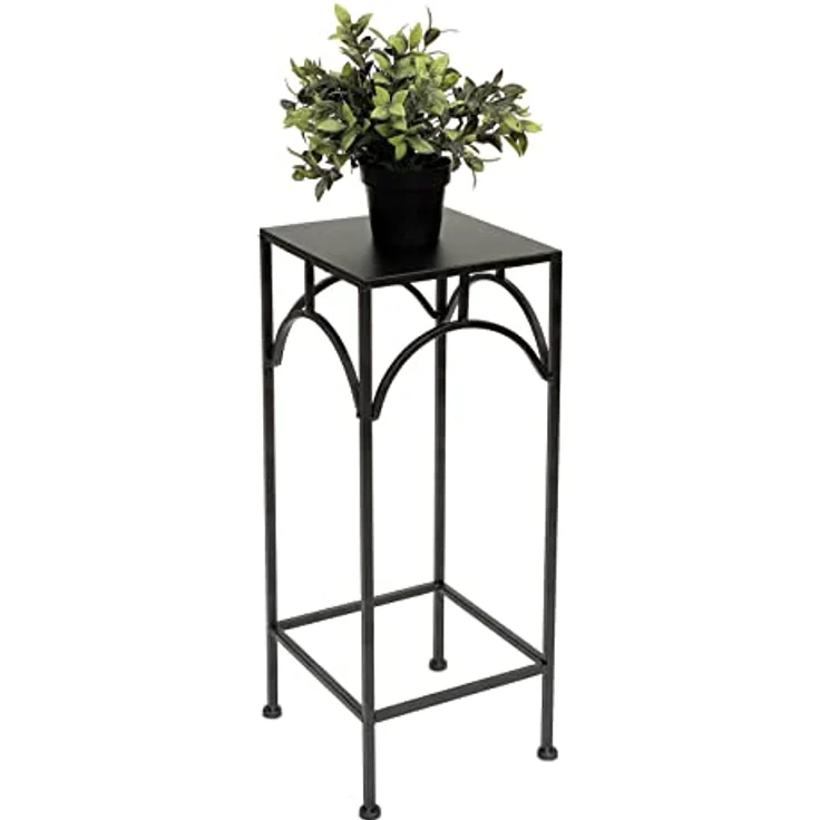 DanDiBo Blumenhocker Metall Schwarz Eckig 60 cm Blumenständer 96132 M Beistelltisch Blumensäule Modern Pflanzenständer Pflanzenhocker – Bild 5
