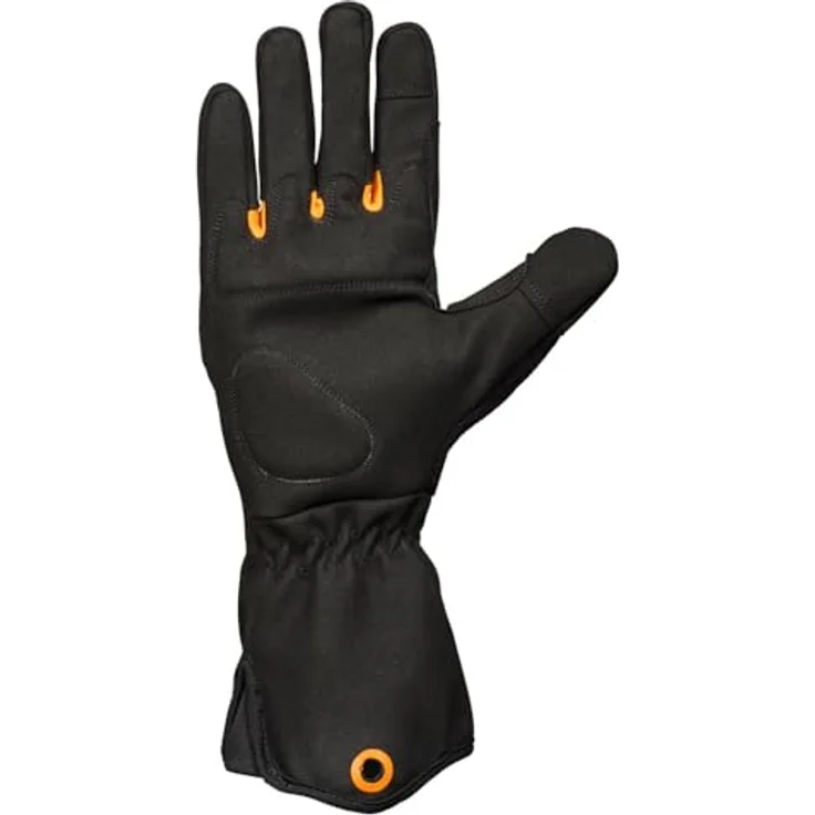 Fiskars Strauchpflege-Handschuhe, Arbeitshandschuhe mit Touchscreen-kompatiblen Daumen und Fingerspitzen, Schwarz/Orange – Bild 1