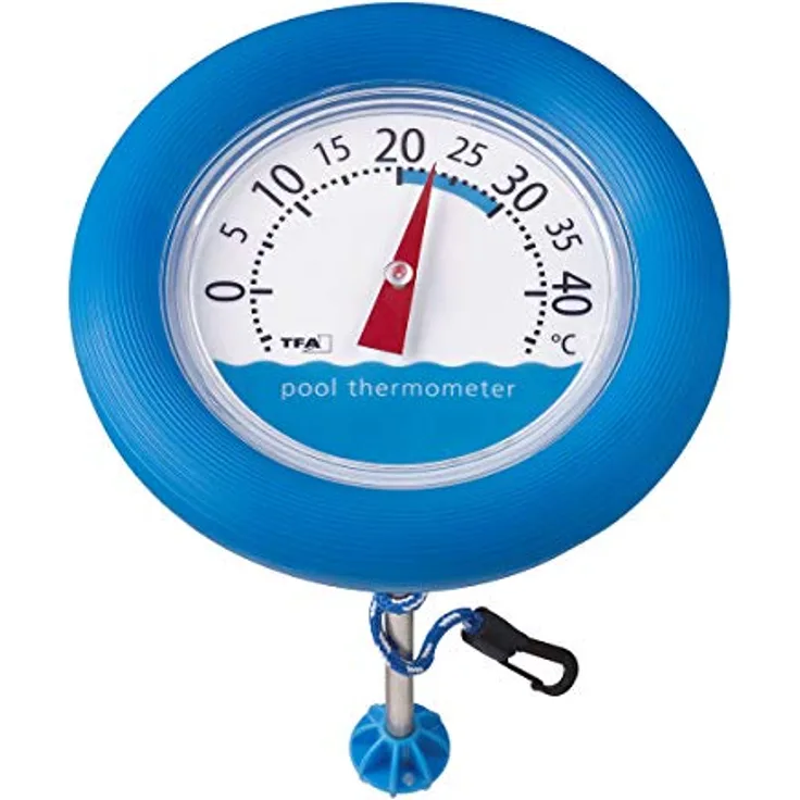 TFA Dostmann Poolwatch analoges Schwimmbadthermometer, 40.2007, geeignet für Schwimmbad und Teich, (L) 200 x (B) 200 x (H) 350 mm