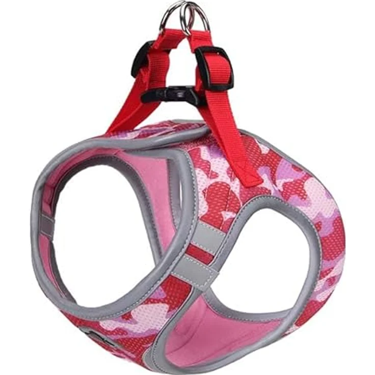 Croci Hiking Reflective Army PINK, Hundegeschirr Größe M mit reflektierenden Elementen und gepolstertem Neopren/Nylon – Bild 4