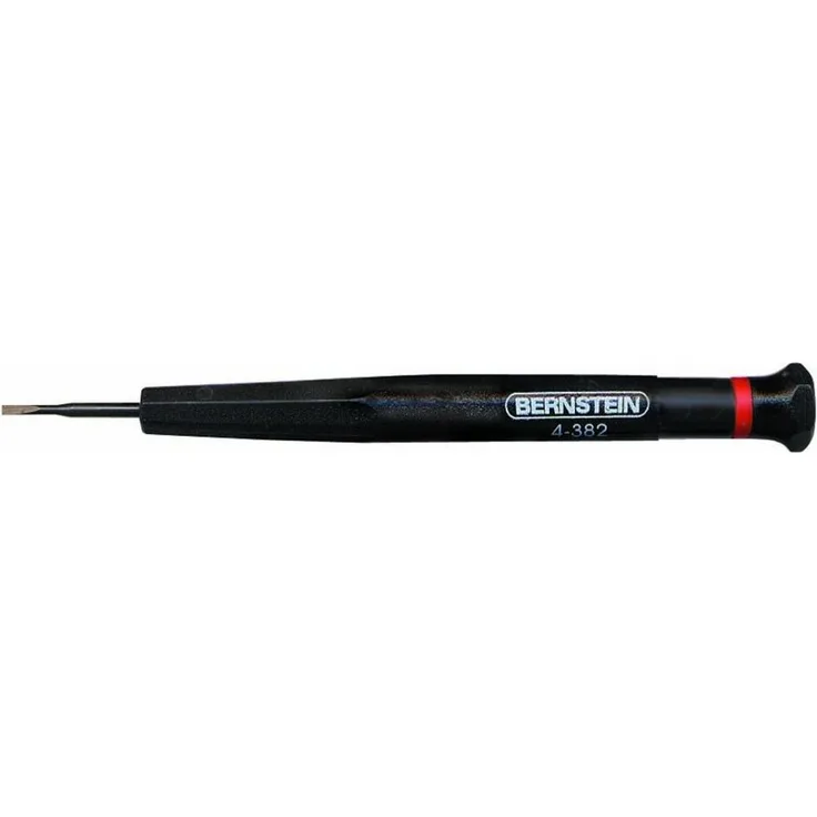 BERNSTEIN TOOLS FOR ELECTRONICS Uhrmacher-Schraubendreher 4-380-14, 1,4 mm mit schwarzem Kunststoffheft und drehbarer Fingerkappe