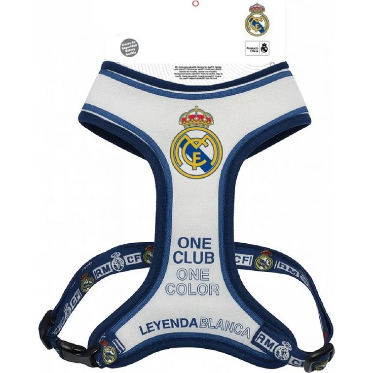 Cerda Real Madrid Hunde-Geschirr S/M, Verstellbar & Bequem aus 100% Polyester