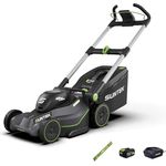 SUNTEK SLM4417-Upgraded 40V Akku-Rasenmäher, 43cm mit Digi-Brushless Motor, 4,0Ah Lithium-Ionen-Akku, APP-kompatibel, inklusive Schnellladegerät und 50L Grasfangsack