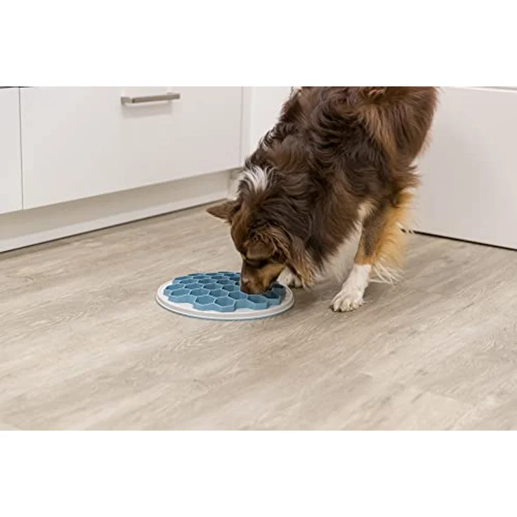 TRIXIE Slow Feeding Anti Schling Platte Hive, Kunststoff/TPR/TPE, Ø 30 cm, Grau/Blau - 25039 – Bild 2