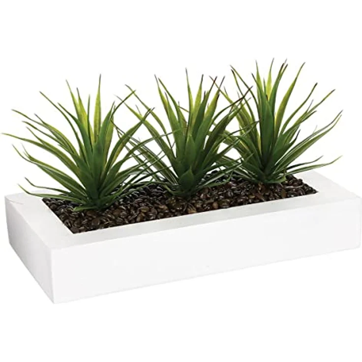 Blumentopf mit drei Sukkulenten ALOE VERA, Dekoration mit künstlichen Pflanzen, 31 cm, Atmosphera – Bild 2