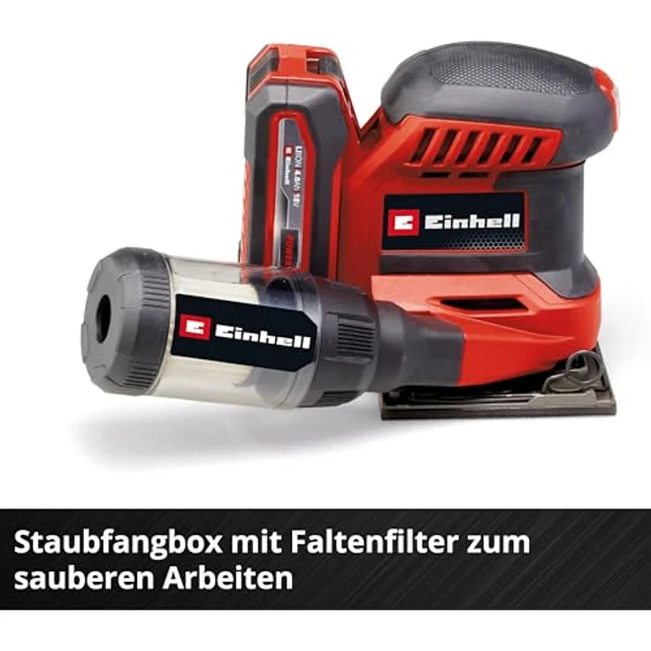 Einhell Akku-Schwingschleifer Faustschleifer TE-OS 18/113 3X Li - Solo, 22000 U/min, mit Aufbewahrungstasche und 3x Schleifpapier – Bild 9
