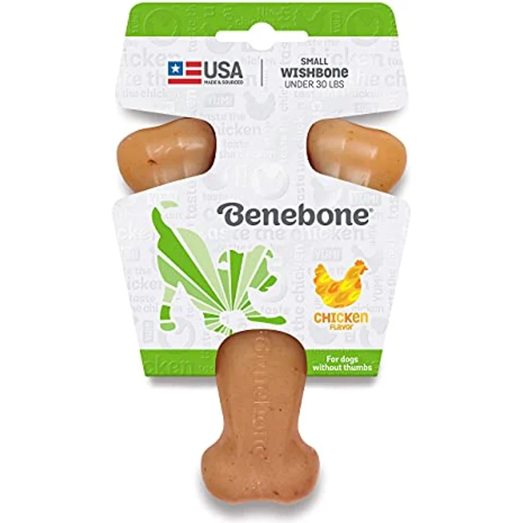 Benebone Wishbone Echter Huhn Klein Langlebiges Hundekauspielzeug für Aggressive Kauer – Bild 3