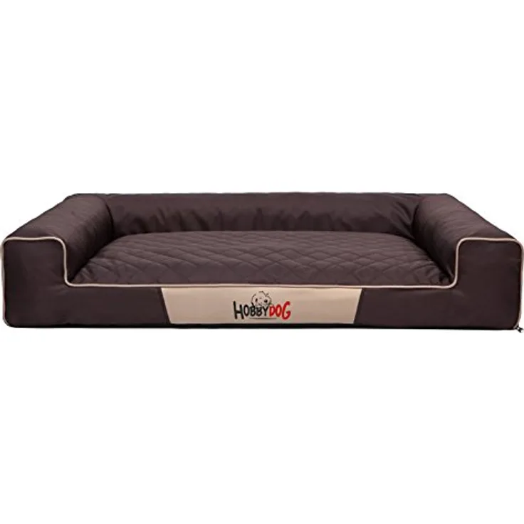 Hobbydog XL VICCBR2 Eckig Hundebett, Victoria Katzenbett Schlafplatz, dunkel braun, Codura-Material, waschbar, EU-Produktion