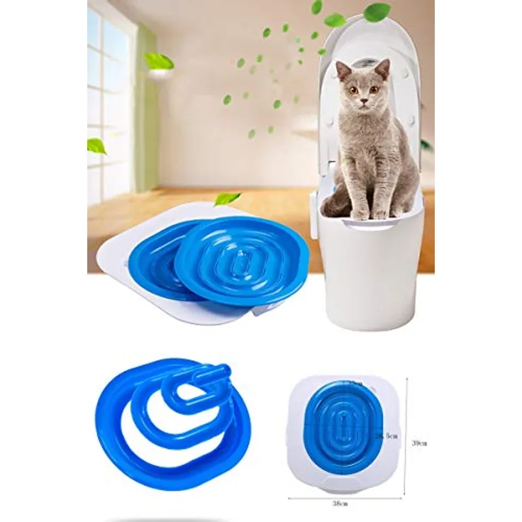 Katzen Toiletten Trainingssystem Toiletten Trainings Kit Toilettentrainer Heimtier Trainings Toilettensitz für Katzen Katzen WC-Sitz Toiletten Training System Katzentoilette Katzenklo
