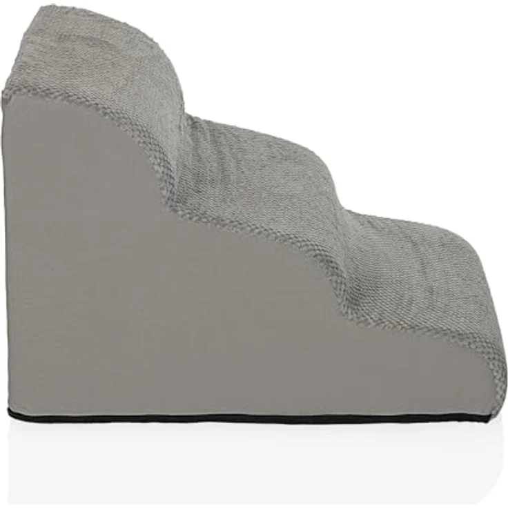 hjh LIVING PAWY STEP 3, Haustiertreppe mit 3 Stufen aus 100 % Polyester, waschbarer Bezug, gelenkschonend und rutschfest – Bild 2