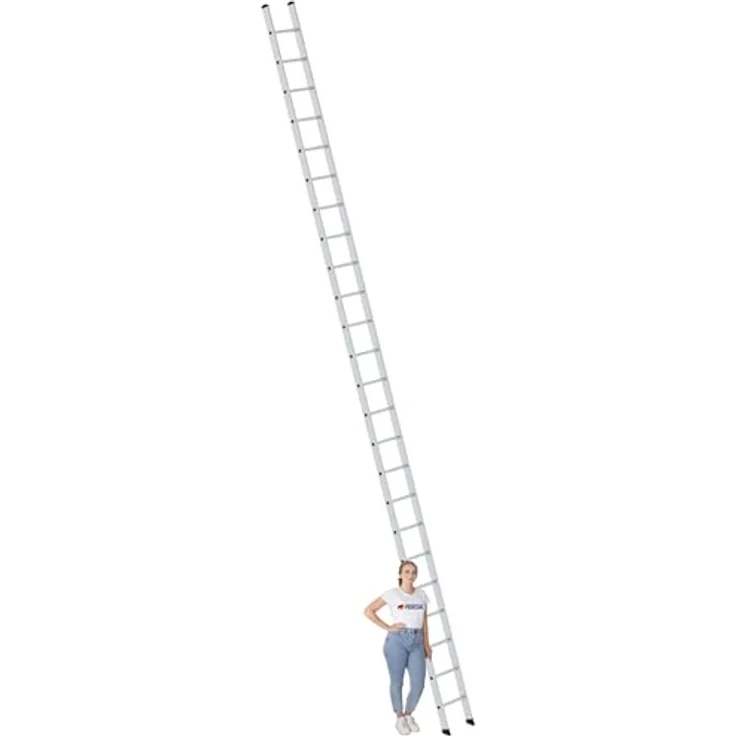 PROREGAL Sprossen-Anlegeleiter 350mm breit ohne Traverse | 24 Sprossen | Leiter, Teleskopleiter, Trittleiter, Bockleiter, Sprossen-Doppelleiter - Hochwertige funktionale Leiter von Proregal, trittfest und rutschsicher - in blau – Bild 3