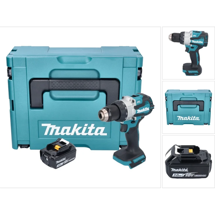 Makita DHP 489 F1J Akku Schlagbohrschrauber 18V 73 Nm Brushless + 1x Akku 3,0 Ah + Makpac - ohne Ladegerät