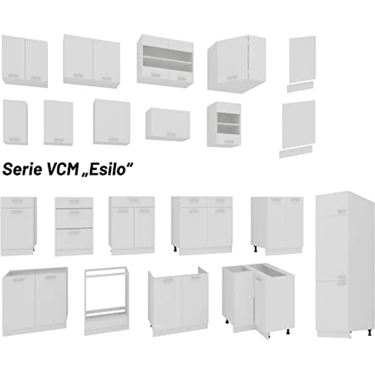 VCM Unterschrank, 1 Tür, 1 Schublade, Holzwerkstoff, Weiß, OneSize – Bild 3