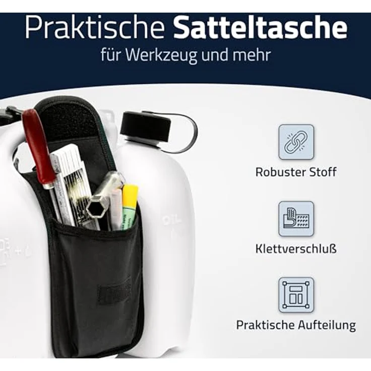 hünersdorff PROFI Doppelkanister - Kombikanister für Kraftstoff und Öl mit Satteltasche und zwei Einfüllsystemen, 6 + 3 Liter, UN-Zulassung, Made in Germany – Bild 6