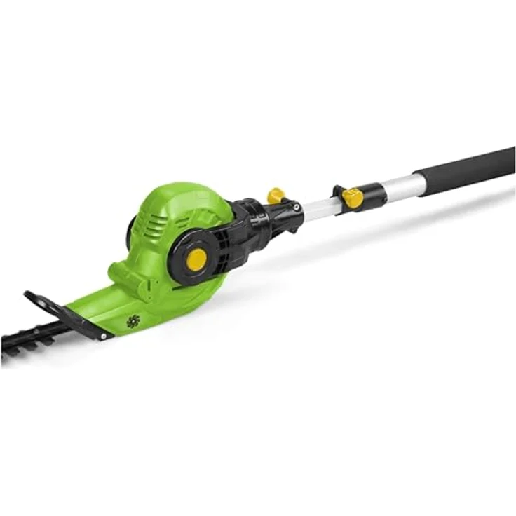 Fieldmann Teleskop-Heckenschere FZN 6005-E, 250 cm Teleskopstiel, 450-W-Motor, 46 cm Schnittlänge, 8-fach verstellbarer Schneidkopf, Grün – Bild 2