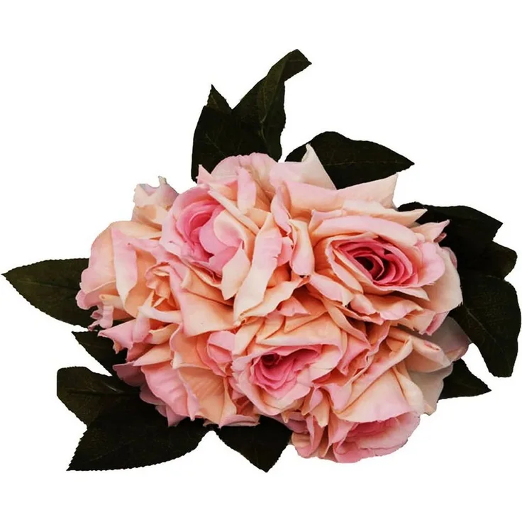 BOLTZE Kunstblume, Rosenstrauß in rosa aus Kunststoff, 6 Rosen 23cm hoch