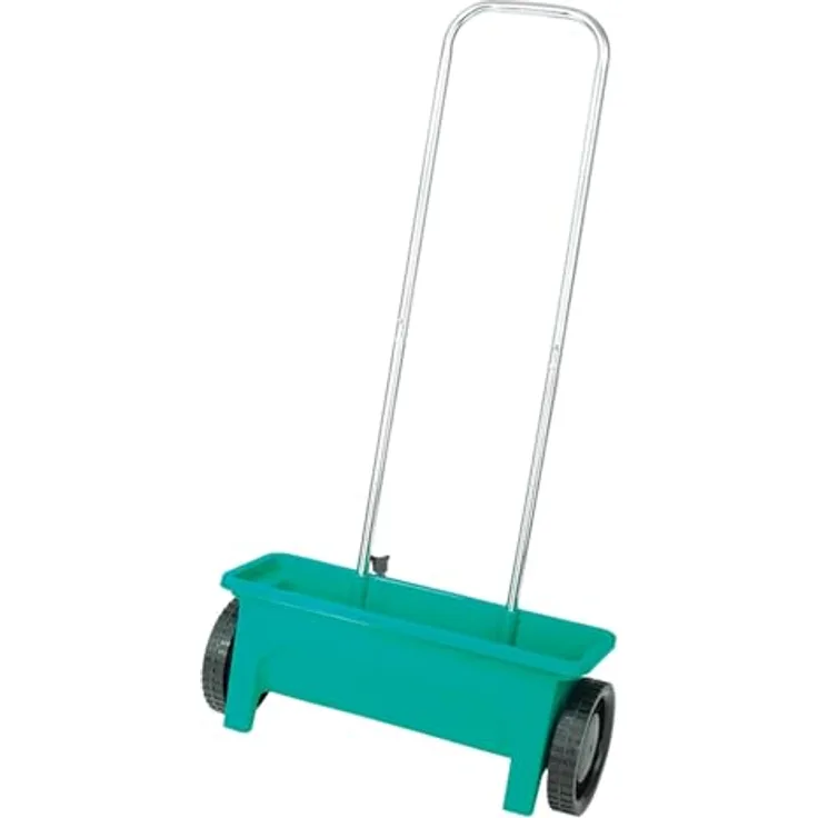Greenmill GR0030 Streuwagen Universalstreuer 12L Fassungsvermögen, mit 18,5cm Rädern, Kastenstreuwagen in Grün