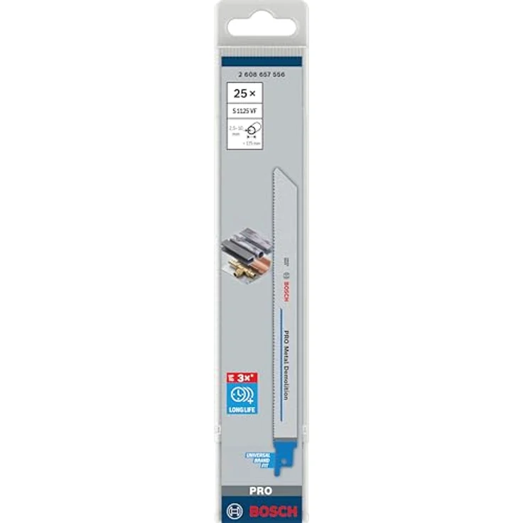 Bosch Professional Säbelsägeblatt S 1125 VF Heavy for Metal (für Metall, 225 x 19 x 1,25 mm, Zubehör Säbelsäge) - Preisvergleich – Bild 2
