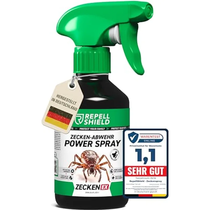 RepellShield® Zeckenschutz Spray mit Geraniol, 250ml - Natürlicher Schutz für Mensch und Garten, keine Flecken, bis zu 72 Stunden Wirkung