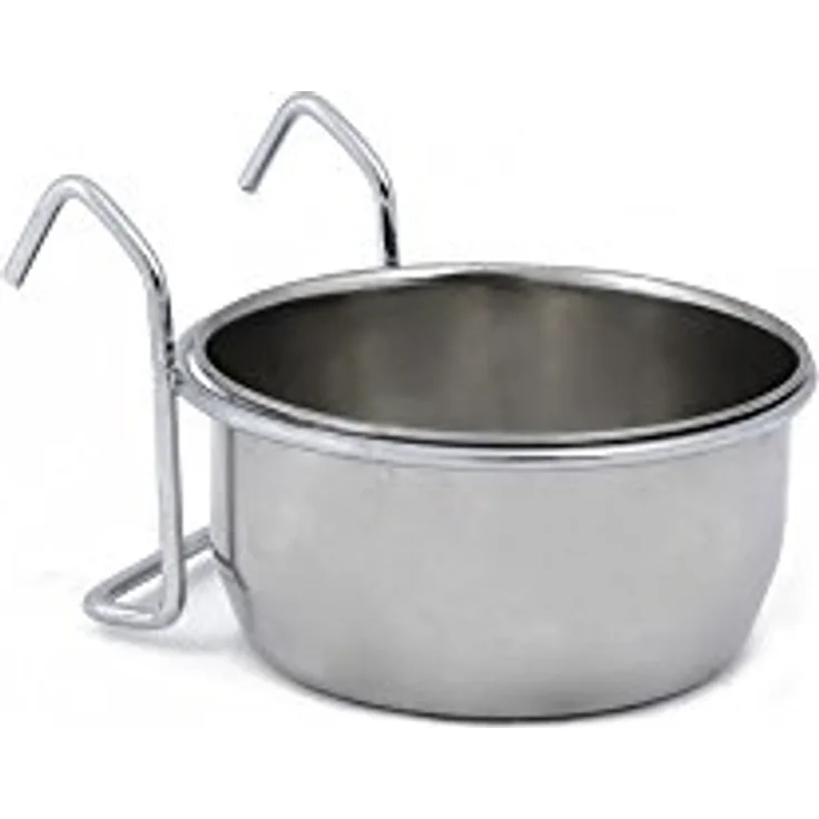 Beeztees 653450 Edelstahlnapf mit Haken, 9 cm, 0,3 l