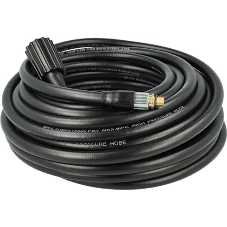 vhbw 15m Hochdruckschlauch für Kärcher K 3 Horizontal Plus, 3 Full Control Home, 3 Home, 3 Full Control Home T 5, mit Schnellkupplung, max. Druck 200 bar, schwarz/gold – Bild 9