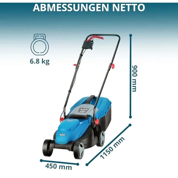Könner & Söhnen Elektromäher 32Lm, Rasenmäher mit 1000W Leistung und 32cm Schnittbreite – Bild 8