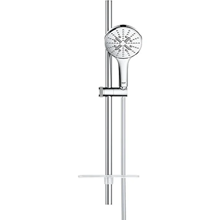 GROHE Rainshower SmartActive 130 Brausestangenset, Chrom, 3 Strahlarten, Brausestange 600mm, Silverflex Brauseschlauch 1750mm, 8,5 l/min – Bild 2