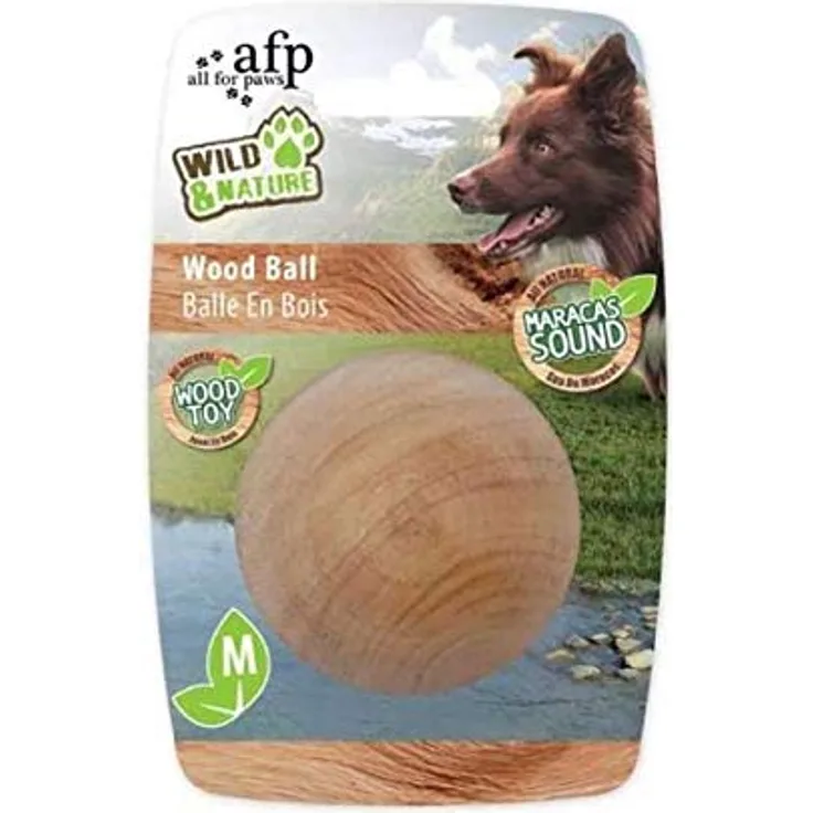 ALL FOR PAWS Wild & Nature Maracas Holzball für Hunde, Medium, 2,78 kg