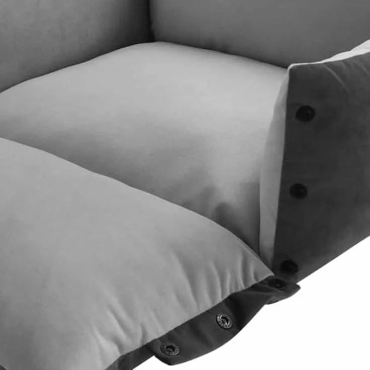 Nobby Komfort Bett 2 in 1 Alin grau 90 x 75 x 26 + 11, kuschelig weiches Material, Vorderseite aufklappbar, Anti-Rutsch-Beschichtung – Bild 3